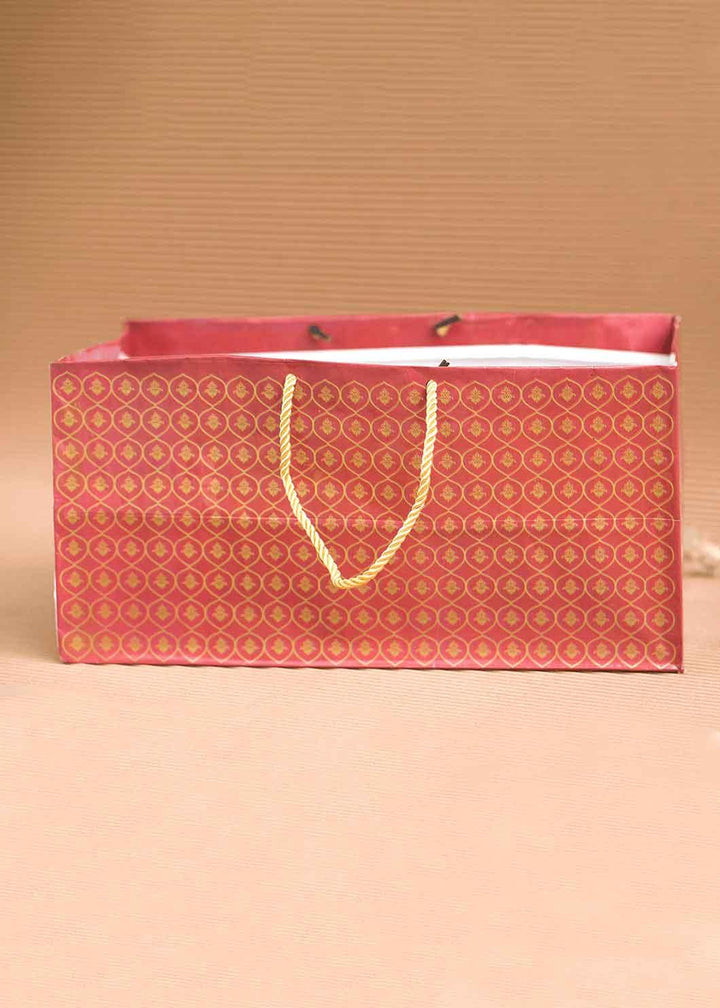 Beautiful Peacock Red & Gold Design Bag for Packing Paper Bags - BoxGhar