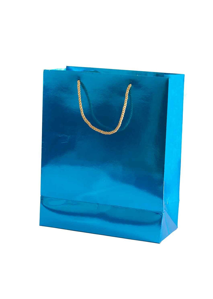 Plain Blue Shine Design Bag for Packing Paper Bags - BoxGhar