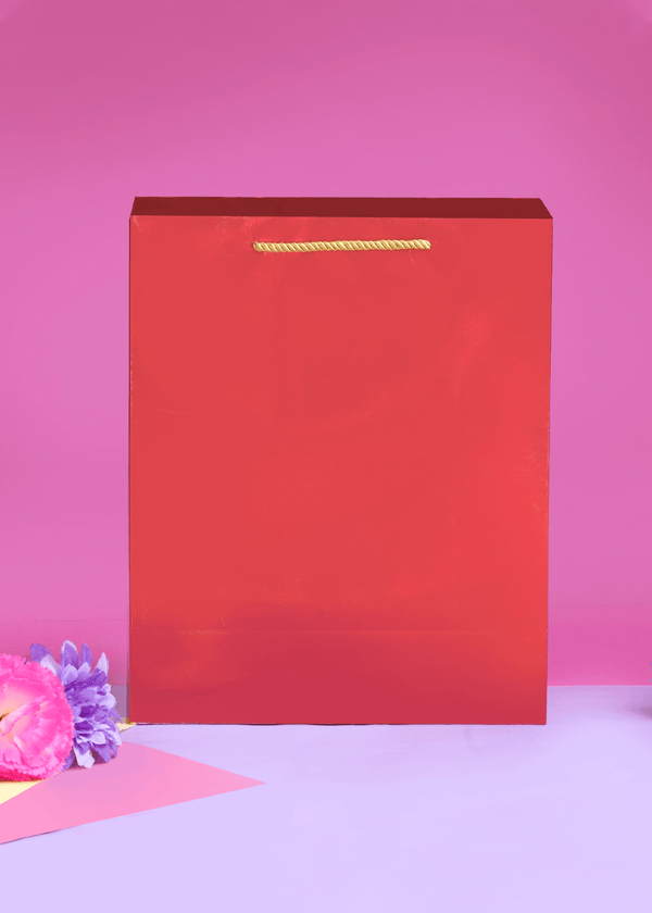 Plain Red Shine Design Bag for Packing Paper Bags - BoxGhar