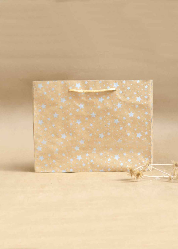 Craft Star Pattern Design Bag for Multipurpose Packing - 9x3.5 Square Paper Bags