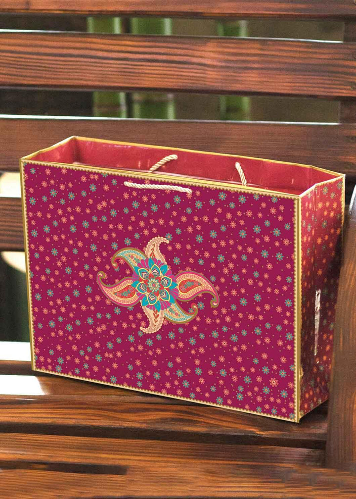 Maroon Paper Bag - Elegant Design Bag for Multipurpose Packing - Large Paper Bag - BoxGhar